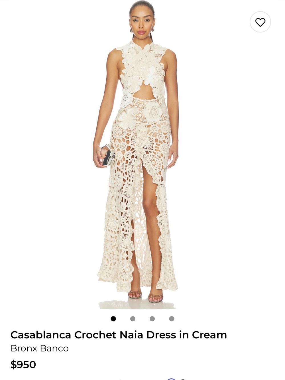 Bronx and Banco Casablanca Crochet Naia Dress in Cream - Picture 3 of 4